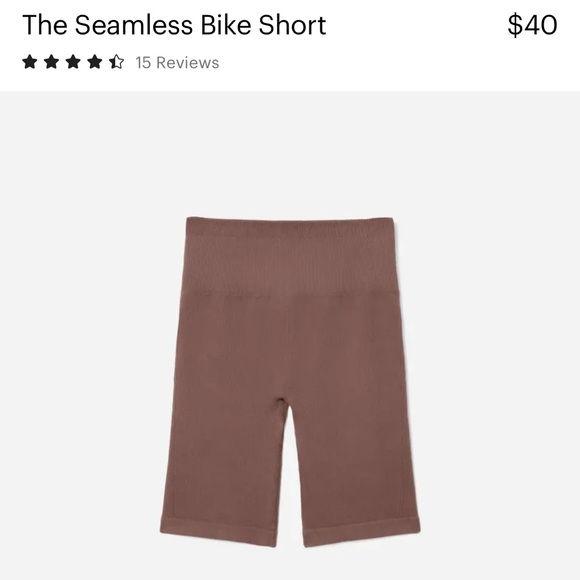 Everlane Seamless Bike Short and Tee in Acorn - Picture 6 of 8